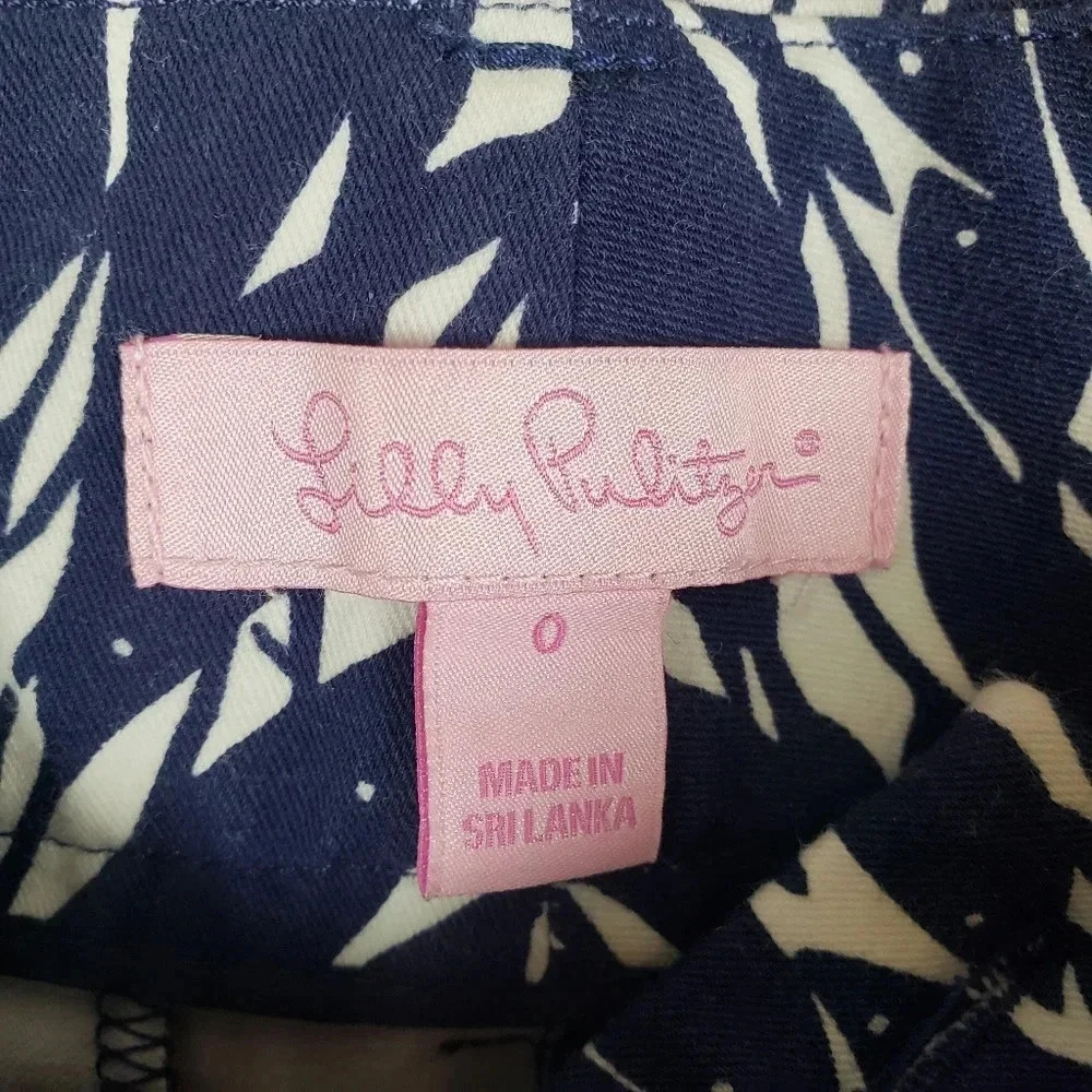 Lilly Pulitzer Sz 0 "New School" Crop Capri Pants - Picture 10 of 12
